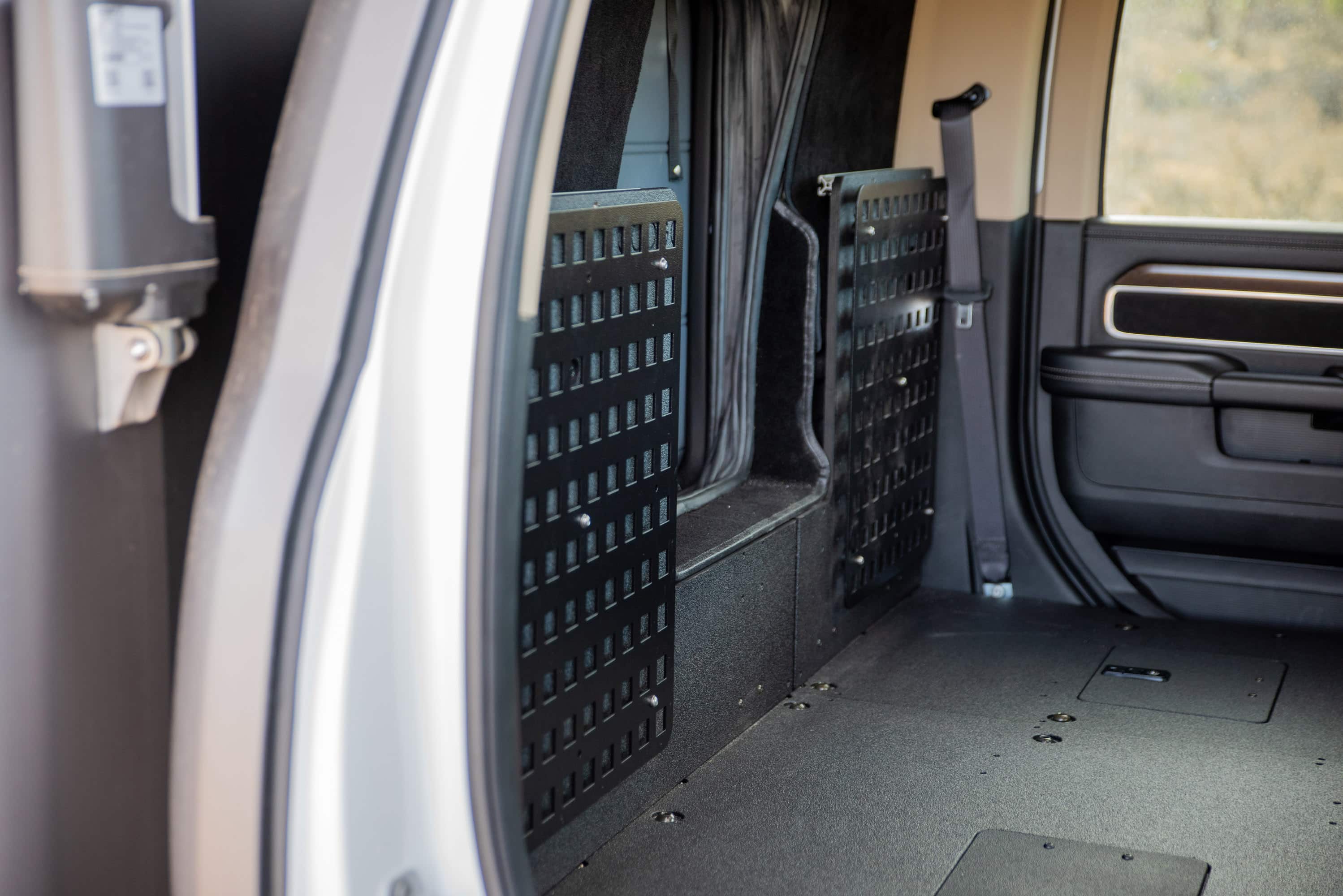 custom sized molle panel in truck cab